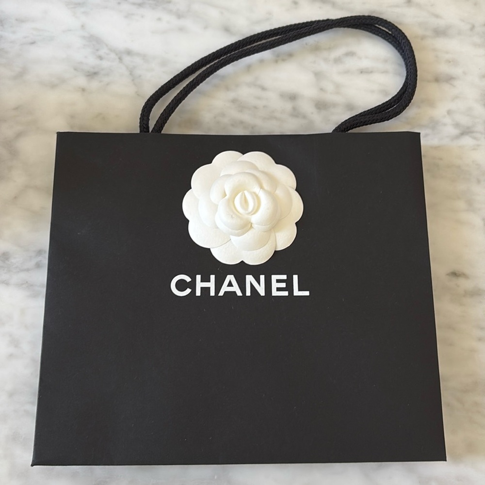 Chanel Small Paper Shopping Bag with Camellia
